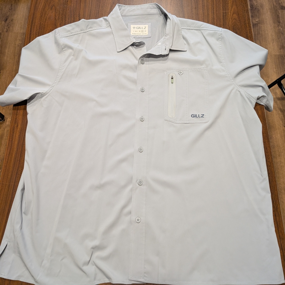 Gillz 2XL Light Gray Men's Fishing Shirt Vented